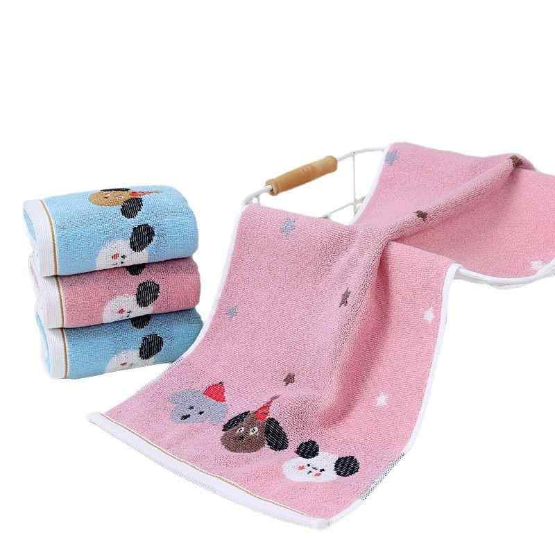 タオル キッズ ベビー 子供用タオル 全面コットン 綿100% 吸水性 やわらかい 星空犬柄 ブルー ピンク系..