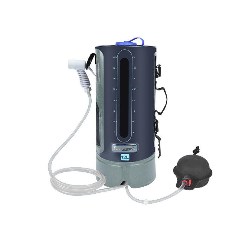 アウトドア用シャワーバッグ 12L ポータブル 水浴び 簡易シャワー キャンプ 貯水バッグ TPU 防水 給水..