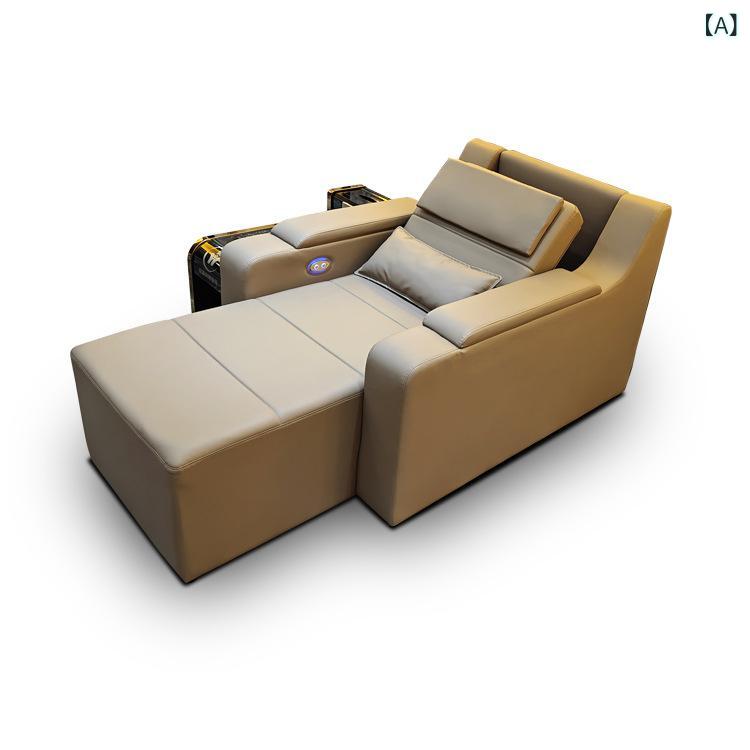 ソファ シングルソファ リクライニングチェア 休憩用 浴室 サウナ スパ施設 高密度海綿 レザー ブラウ..