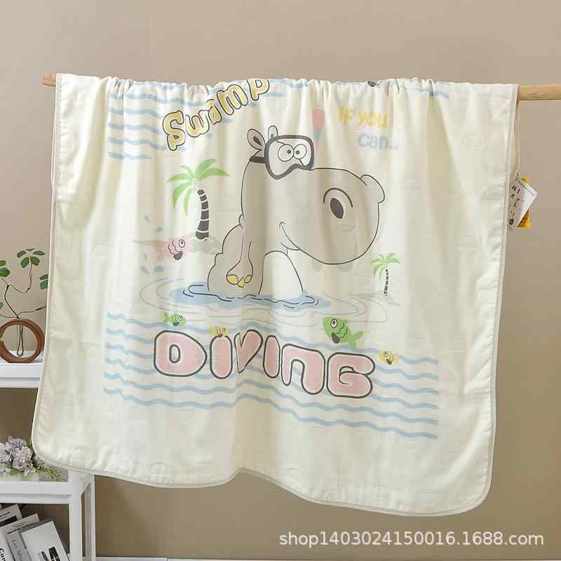 ベビー バス用品 おくるみ ガーゼケット 正方形 全綿100% 吸水速乾 4重ガーゼ 高密度 かわいい ハッピ..