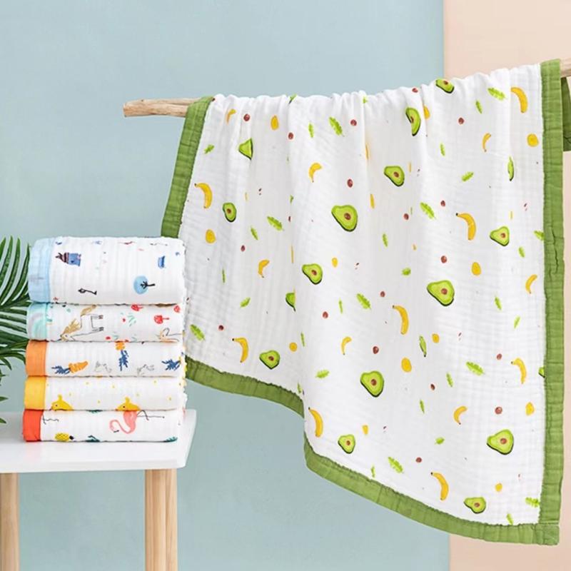 ベビー バス タオル 純綿 6重 ガーゼケット 吸水 速乾 新生児 赤ちゃん 子供 保育園 お 昼寝 かわいい ..