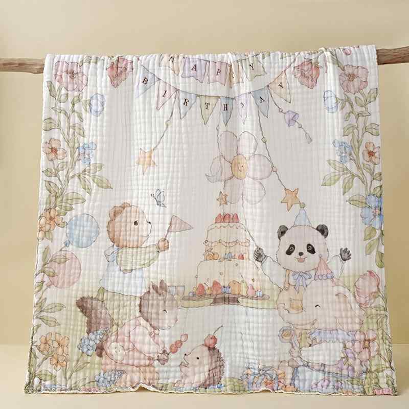 ・素材: 綿100%・重さ: 300g-400g・カラー: 誕生日パーティー, 田園の時, 音楽小熊, 摘み取り小兔, 読書小熊, 遠航小熊, 蜜蜂小熊・サイズ: 110cm×110cm・対象: 婴童・種類: 毛巾