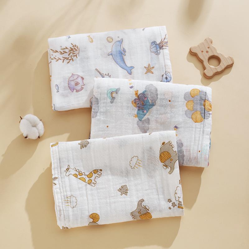 ベビー・子供用 バスローブ おくるみ ガーゼケット 純綿 吸水速乾 ブランケット 海底空間 星月小熊 森..