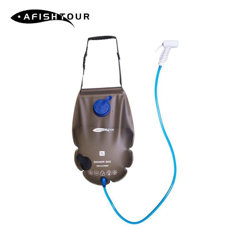 アウトドア用防水バッグ 男女兼用 5L 大容量 ソーラーシャワーバッグ 運動 登山 キャンプ 海水浴 釣り ..