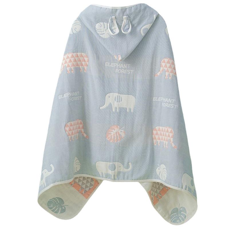 ベビー バスローブ 女の子 男の子 子供用 綿100％ 6重ガーゼ フード付き バスタオル 吸水 速乾 湯上り ..