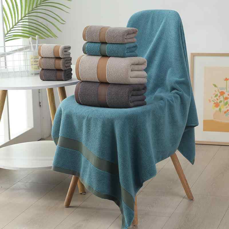 タオルセット 男性用 女性用 子供用 厚手 吸水性 綿100％ フェイスタオル バスタオル ミニタオル 無地 ..