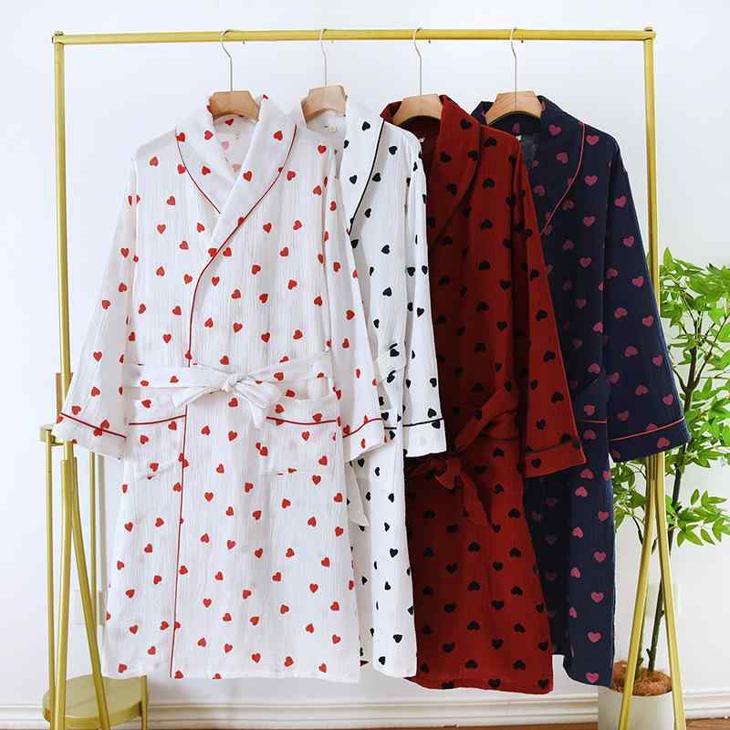 パジャマ レディース メンズ 浴衣 寝間着 春 秋 綿 ダブルガーゼ 部屋着 ルームウェア 和服 袍子 薄手 ..