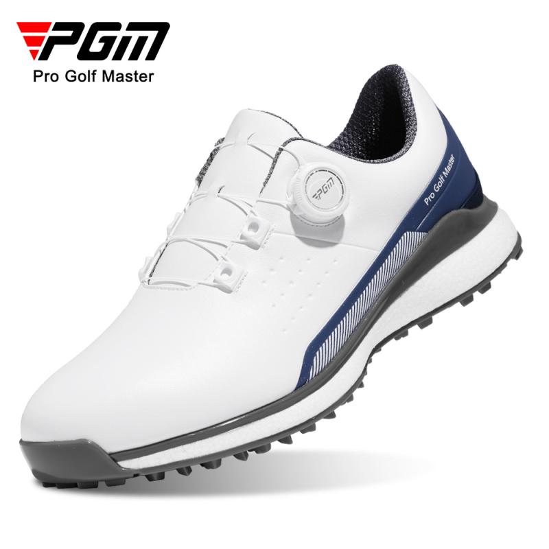ゴルフシューズ メンズ 男性用 スポーツシューズ 超軽量 衝撃吸収 滑り止め スパイクレス ゴルフ 人工芝 普段使い 防水 白 青 灰色