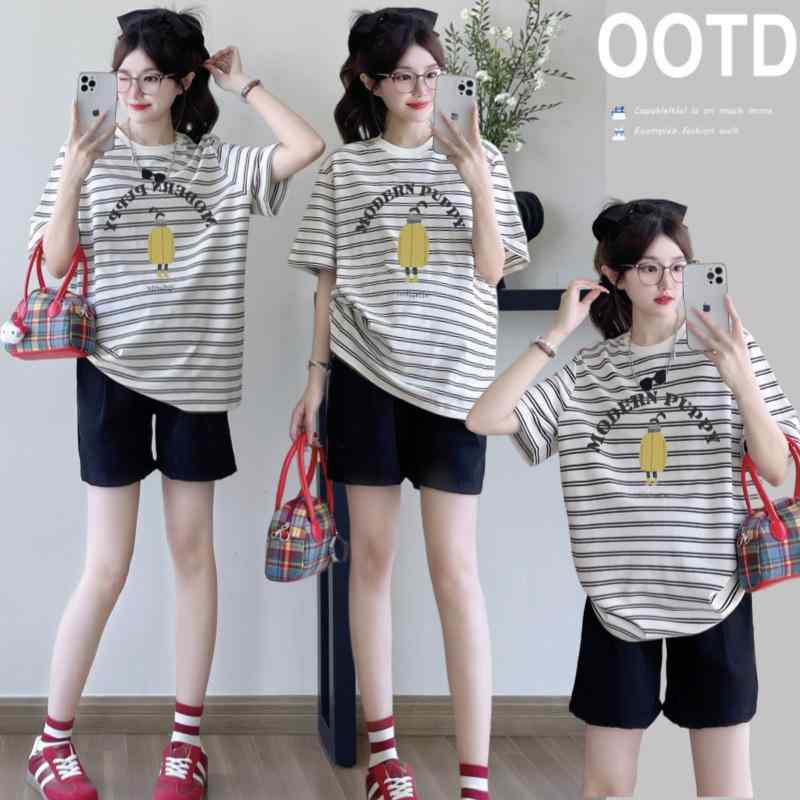 Tシャツ レディース マタニティウェア 半袖 コットン 大きいサイズ ゆったり ラウンドネック 白 7分袖 ..