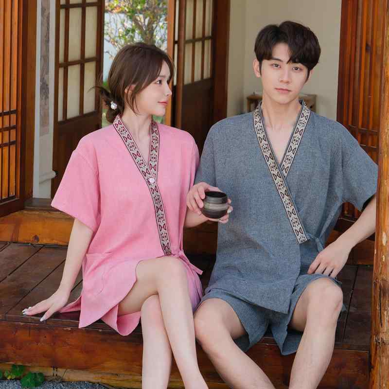 甚平 レディース メンズ 男女兼用 浴衣 和風 パジャマ ルームウェア 部屋着 綿麻 サウナ マッサージ エ..