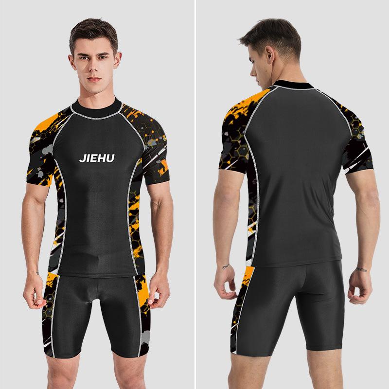 水着 メンズ 男性用 セットアップ ポリエステル 水泳 競泳 スイミング 海水浴 プール 練習用 速乾 灰色