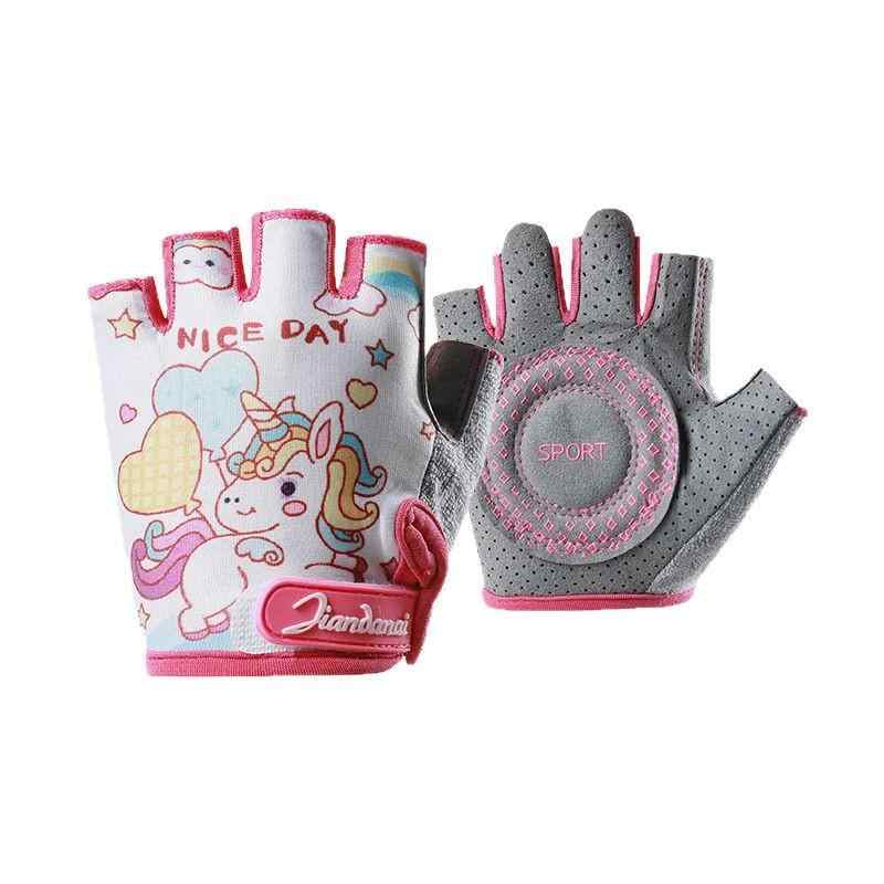 手袋 キッズ かわいい カートーン バランス バイク プロテクター グローブ 半指 滑り止め 通気 サイク..