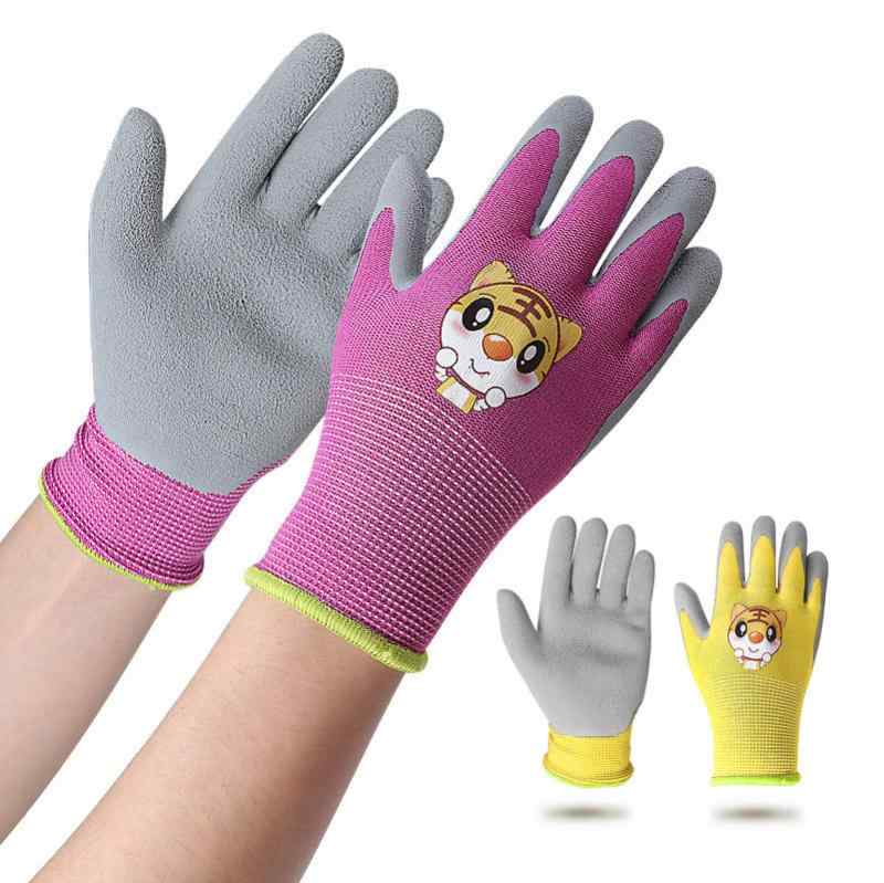 手袋 子供用 ガーデニング手袋 園芸手袋 作業手袋 採集 掘削 植栽 サイクリング ローラースケート 耐摩耗 滑り止め 防護 春夏秋冬(4)