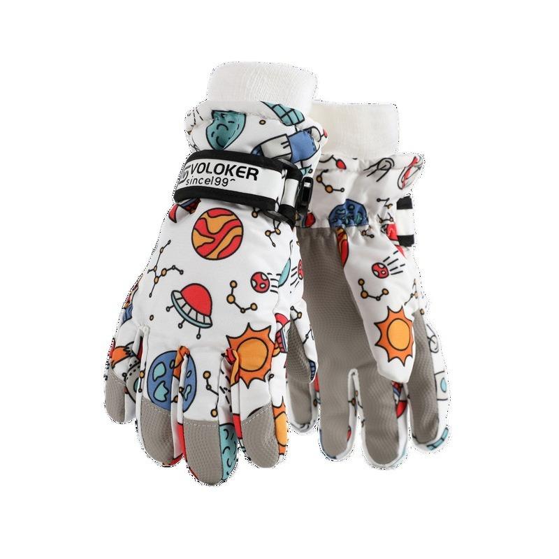 楽天Tanzan手袋 キッズ 冬用 スキー グローブ 防寒 撥水 防風 裏起毛 厚手 スマートフォン対応 かわいい 車柄 パンダ ロケット 宇宙船 4歳 5歳 6歳 7歳 8歳 9歳 10歳 11歳 12歳