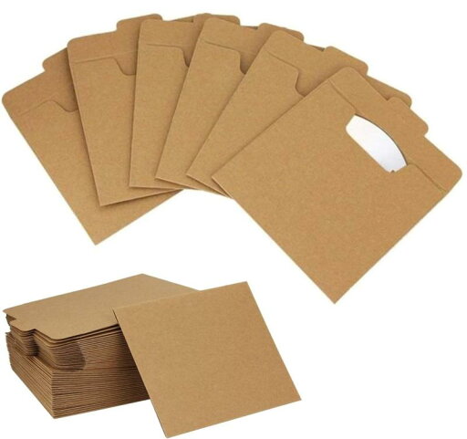 fogman ディスクケース クラフト 紙 CD ケース 40枚入 無地 厚紙 12.5×12.5cm DVD ブルーレイ ディスク 収納 保管 fogman ディスクケース クラフト 紙 CD ケース 40枚入 無地 厚紙 12.5×12.5cm DVD ブルーレイ ディスク 収納 保管