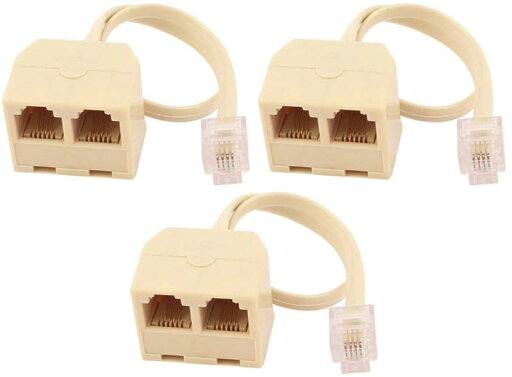 オーディオファン 電話線 分岐アダプタ モジュラーケーブルアダプタ 2分岐延長 RJ11 RJ116P4C オスプラグ - 6P4Cメス 電話線アダプタ ベージュ 3点セット オーディオファン 電話線 分岐アダプタ モジュラーケーブルアダプタ 2分岐延長 RJ11 RJ116P4C オスプラグ - 6P4Cメス 電話線アダプタ ベージュ 3点セット