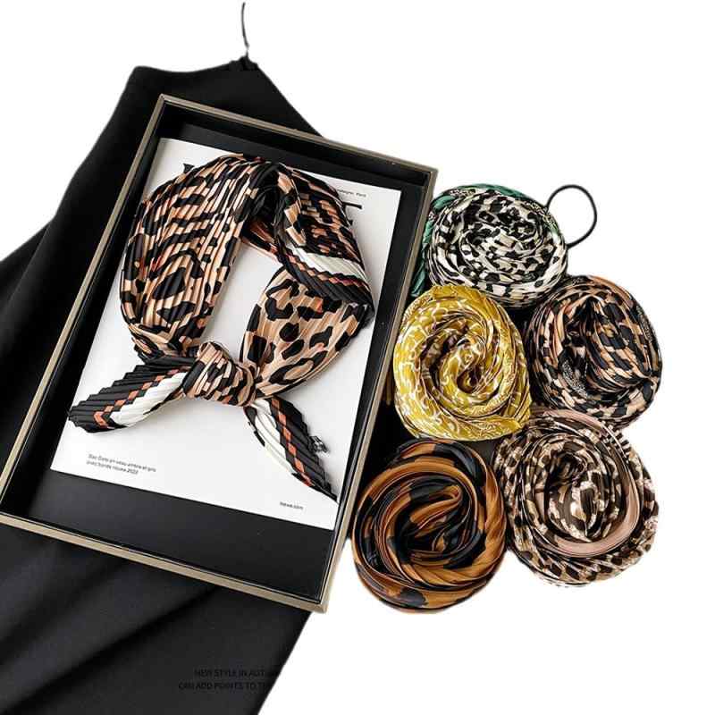 スカーフ レディース ファッション小物 ヒョウ柄 カシューナッツ柄 シルク調 絹 ターバン ヘアバンド ..