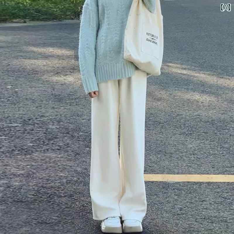 マタニティ ニット ワイドパンツ レディース 春秋 ゆったり ストレート シェニール 妊婦 ズボン 綿 ポリエステル ブラック ベージュ 2