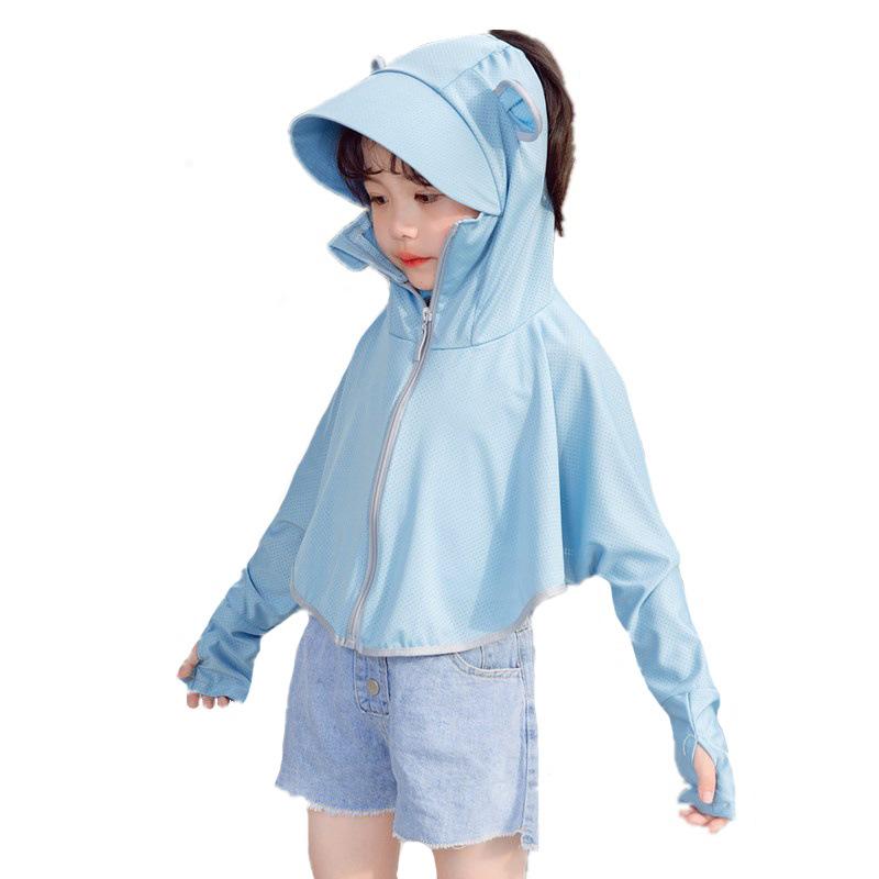 ベビー キッズ UVカットパーカー メッシュ 接触冷感 薄手 通気性 防紫外線 再生繊維 子供用 日焼け対策..