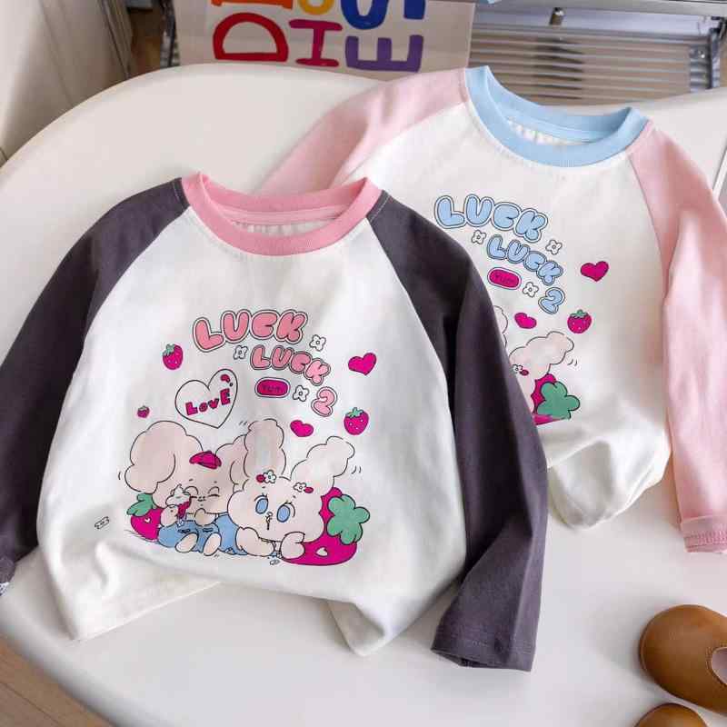 Tシャツ キッズ 女の子 長袖 春秋 子供 上着 綿 カットソー ベビー インナー トップス 小学生 幼稚園 ..