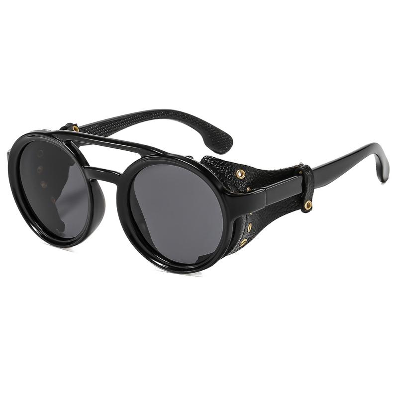 サングラス 男性用 女性用 PCレンズ UV400カット 紫外線対策 ストリート スタイル グレイ ブラック ブ..