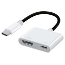 【2025新版】USB Type-C HDMI変換アダプタ 4K 映像出力 2in1 タイプC HDMI 変換アダプタ + PD100 W急速充電ポート USB C HDMI 変換アダプタ 対応Thunderbot 3 4/ i/-Phone 16/15(2)