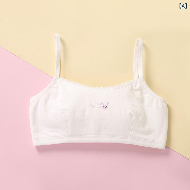 子供用ブラジャー 小学生 女の子 発達期 ハーフトップ ノンワイヤー 綿100% 吸汗 通気性 スポブラ スポーツブラ 白 ピンク グレー M XL