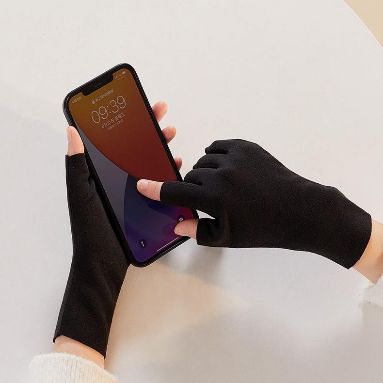 手袋 男性用 防寒 グローブ 半指 手袋 裏起毛 暖かい スマホ 対応 指なし 手袋 通勤 通学 運転 古代コ..