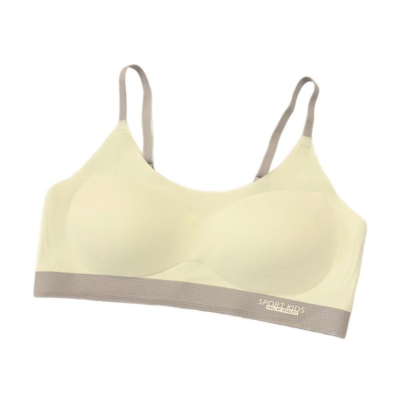 ブラジャー ガールズ ジュニア ノンワイヤー ハーフトップ スポブラ スポーツブラジャー 成長期 薄手 ..