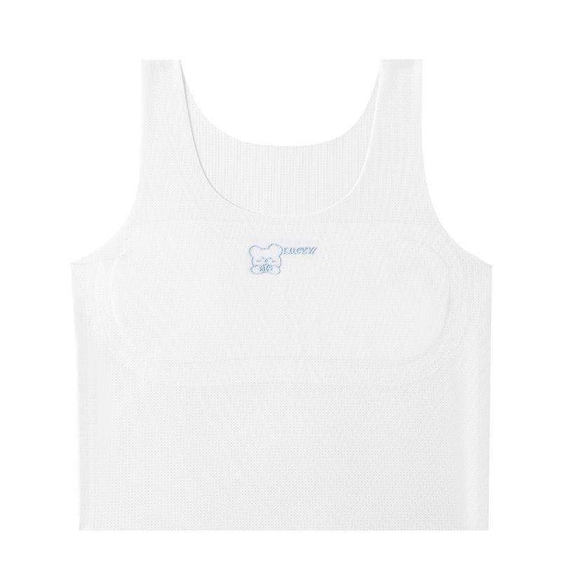 子供用下着 キッズ 女の子 小学生 10歳 11歳 12歳 ノンワイヤー ブラジャー 薄手 接触冷感 通気性 タンクトップ型ブラ 一段階 スポブラ スポーツブラ 白 ピンク系 水色