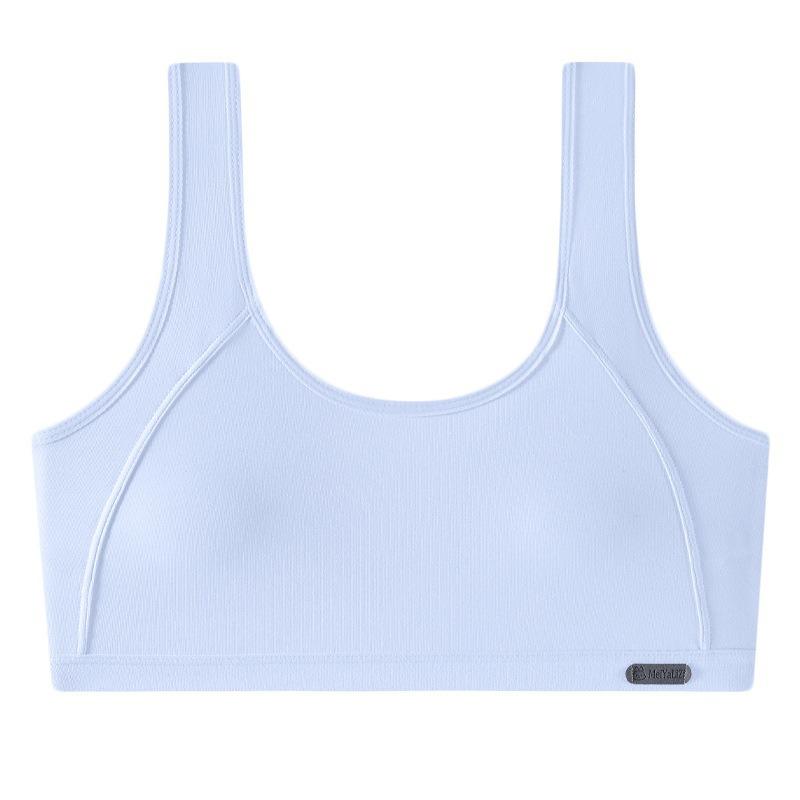 子供用ブラトップ スクールインナー スポーツブラ ジュニアブラ ノンワイヤー 綿 薄手 三角ブラ 小学生 中学生 高校生 運動 普段使い 吸汗 快適 ピンク ブルー ホワイト ベージュ