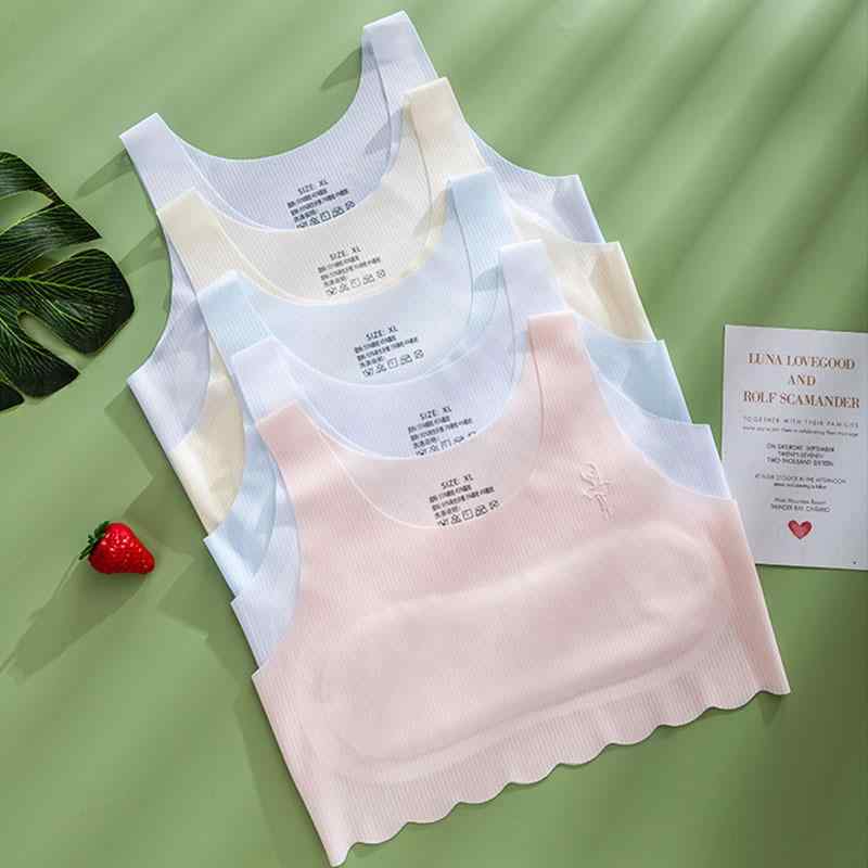 子供用ブラジャー ジュニアブラ スクールインナー スポーツブラ 薄手 ノンワイヤー メッシュ 通気性 吸汗速乾 ハーフトップ 肩紐調節可 ピンク系