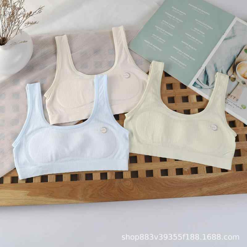 子供用ブラジャー キッズ 女の子 小学生 中学生 スポブラ ファーストブラ 薄手 ノンワイヤー 通気性 吸汗速乾 快適 かわいい 春夏秋冬 白色 ピンク系