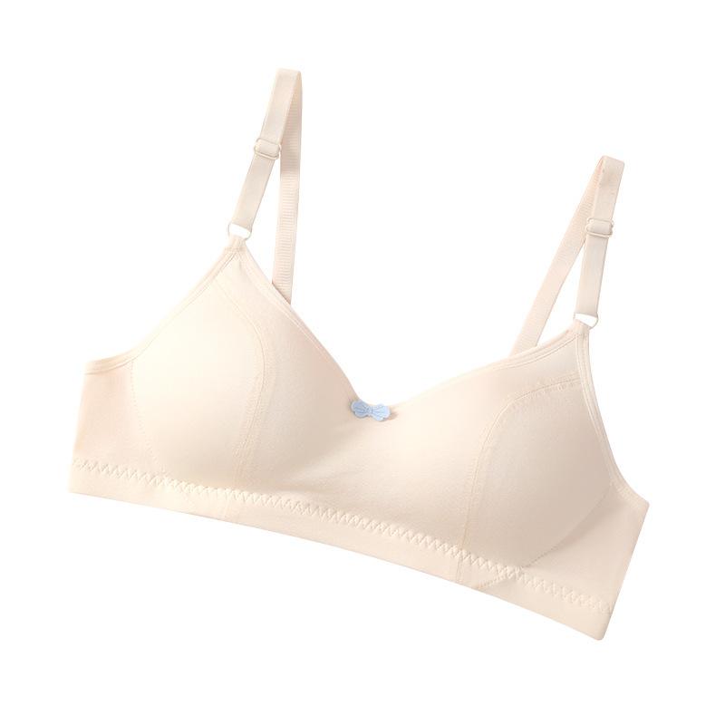 ブラジャー ガールズ 中高生 スクールインナー スポーツブラ コットン 通気性 薄手 3段ホック ずれにく..