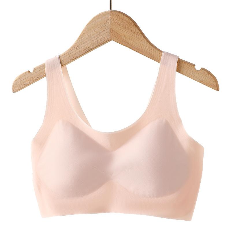子供用ブラジャー 女児ハーフトップ スクールインナー スポーツブラ 薄手 無縫製 ノンワイヤー 小学生 中学生 高学年 ファーストブラ 白 ピンク 黄色 M L XLサイズ 140cm以上