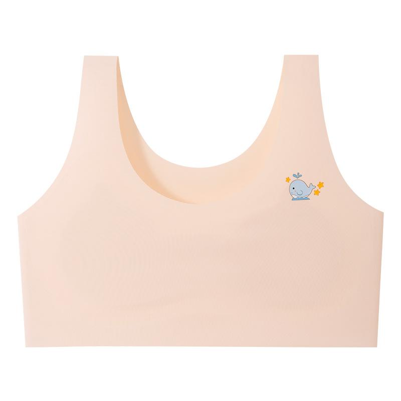 キッズ 下着 ブラジャー スポブラ スポーツブラ 背心式ハーフトップ 超薄型 全罩杯 ノンワイヤー 通気..
