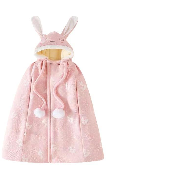 ベビー ポンチョ ケープ 赤ちゃん 幼児 ソフト フード付き あったか 綿100% 動物柄 アニマル かわいい ..