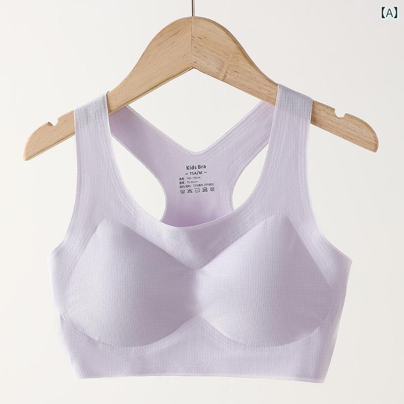 子供用ブラジャー ガールズ インナー 薄手 通気性 快適 Aクラス 72%錦綸 スポブラ 学生 春夏