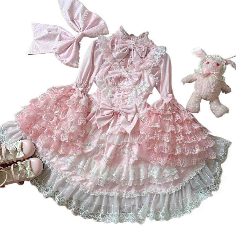 ワンピース レディース かわいい 原宿風 吊りスカート ぬいぐるみ コスプレ ロリータ ピンク ブルー フ..