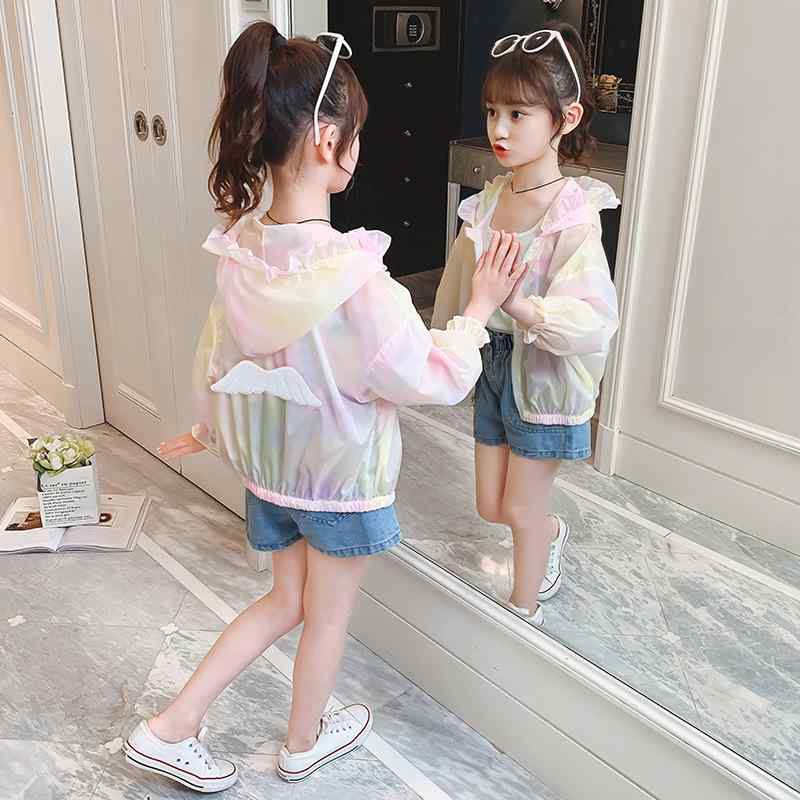 キッズ ガールズ 薄手 防UVジャケット パーカー 接触冷感 紫外線対策 普段使い アウトドア ポリエステ..