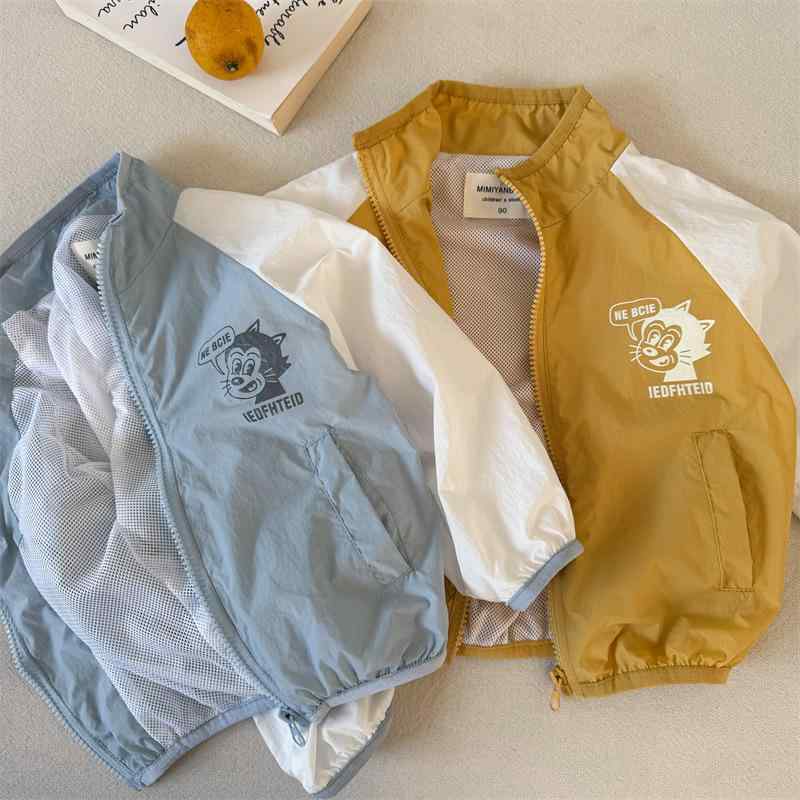 キッズ アウター 子供用 UVカットパーカー 切り替え バイカラー ジャケット ジップアップ ポリエステル..