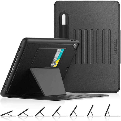 SEYMAC stock ケース iPad 無印 第6世代/第5世代 9.7インチ(2018/2017) / Air2 / Pro 9.7 ケース 耐衝撃 多角度横置き調節 オートスリープ ペン収納 カード収納 強磁力全面保護カバー SEYMAC stock ケース iPad 無印 第6世代/第5世代 9.7インチ(2018/2017) / Air2 / Pro 9.7 ケース 耐衝撃 多角度横置き調節 オートスリープ ペン収納 カード収納 強磁力全面保護カバー