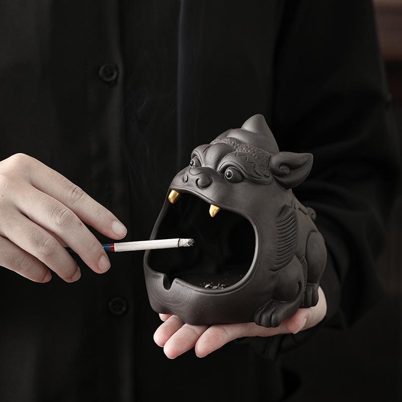 煙灰皿 かわいい 大容量 防風 車載 卓上 おしゃれ 陶器製 アッシュトレー はいざら