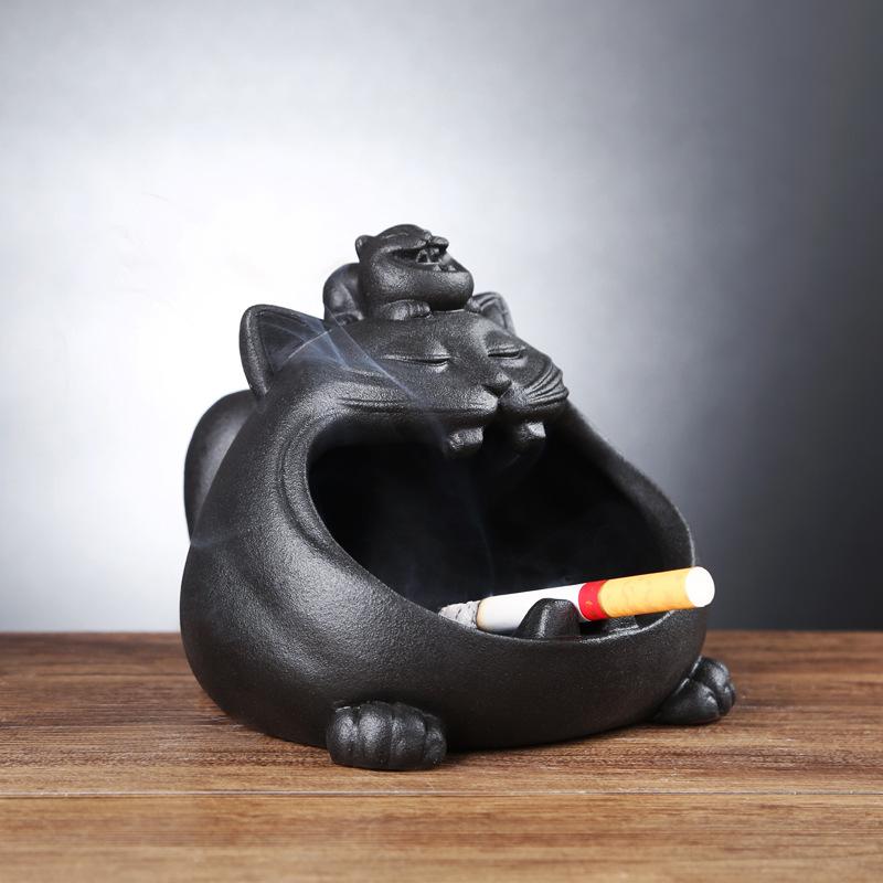 灰皿 かわいい 豚 陶器 大容量 車載 オフィス 茶室 卓上 おしゃれ インテリア 雑貨 和風