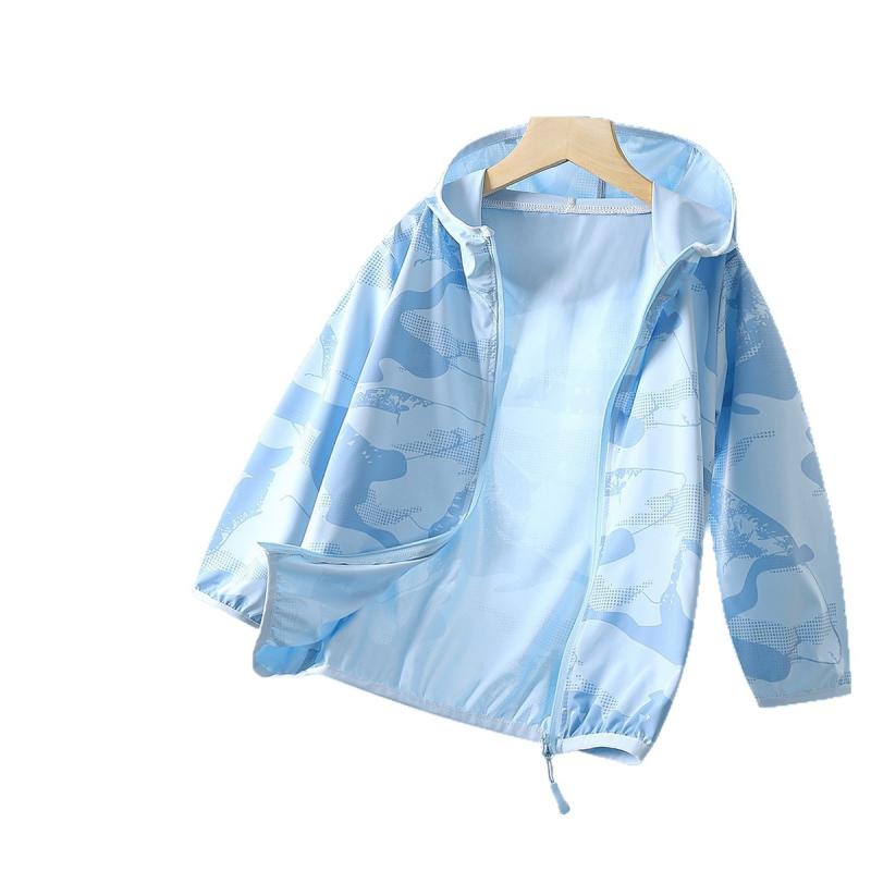 キッズ 子供用 UVカット パーカー 薄手 接触冷感 ラッシュガード 中 крупный Детские 冷感素材 日焼け..