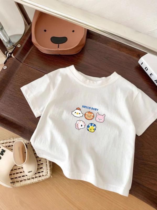 子供服 半袖Tシャツ キッズ 男女兼用 夏服 薄手 かわいい アニマルプリント トップス カットソー イン..