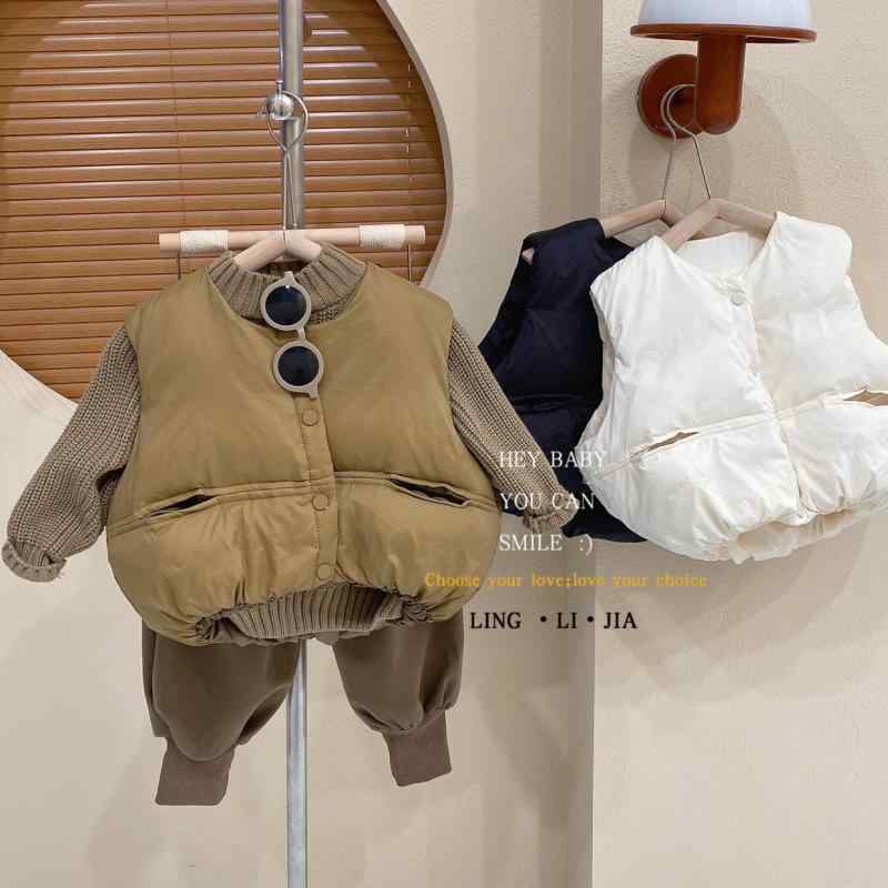 子供服 ベビー ベスト 秋冬 厚手 男女兼用 小さめ ゆったり 韓国風 コットン チョッキ 赤ちゃん 普段使..