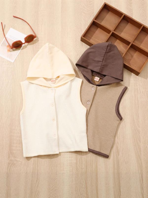 子供服 ベスト ファッション 春秋 男女兼用 ベビー パーカー ノースリーブ 綿 麻 混紡 カジュアル 重ね..