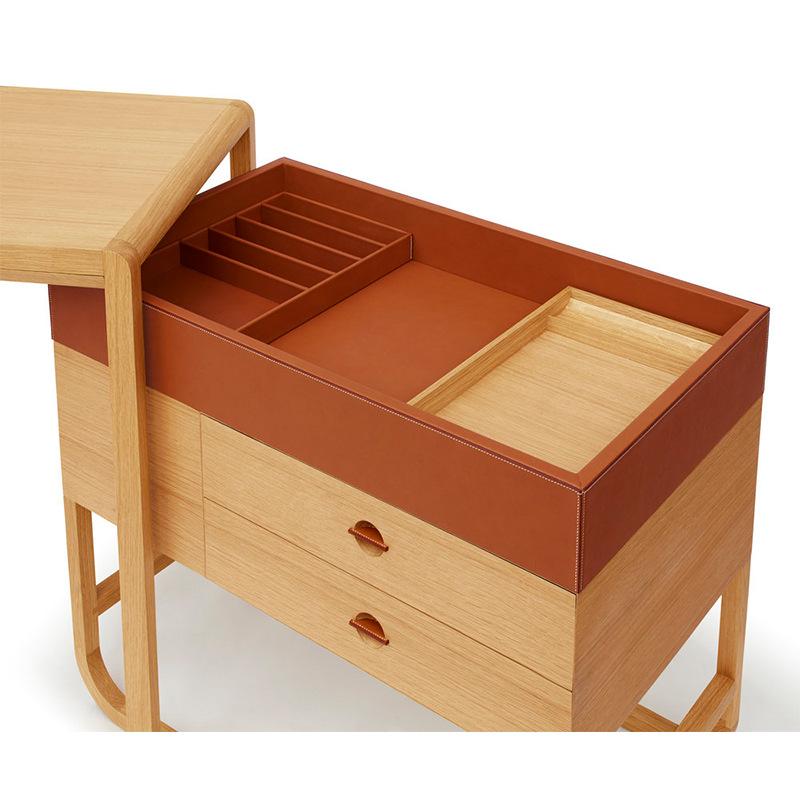 ドレッサー オレンジ色 イタリア式ミニマリスト 高級感 寝室用 化粧台 勉強机 多機能 引き出し付き 実木