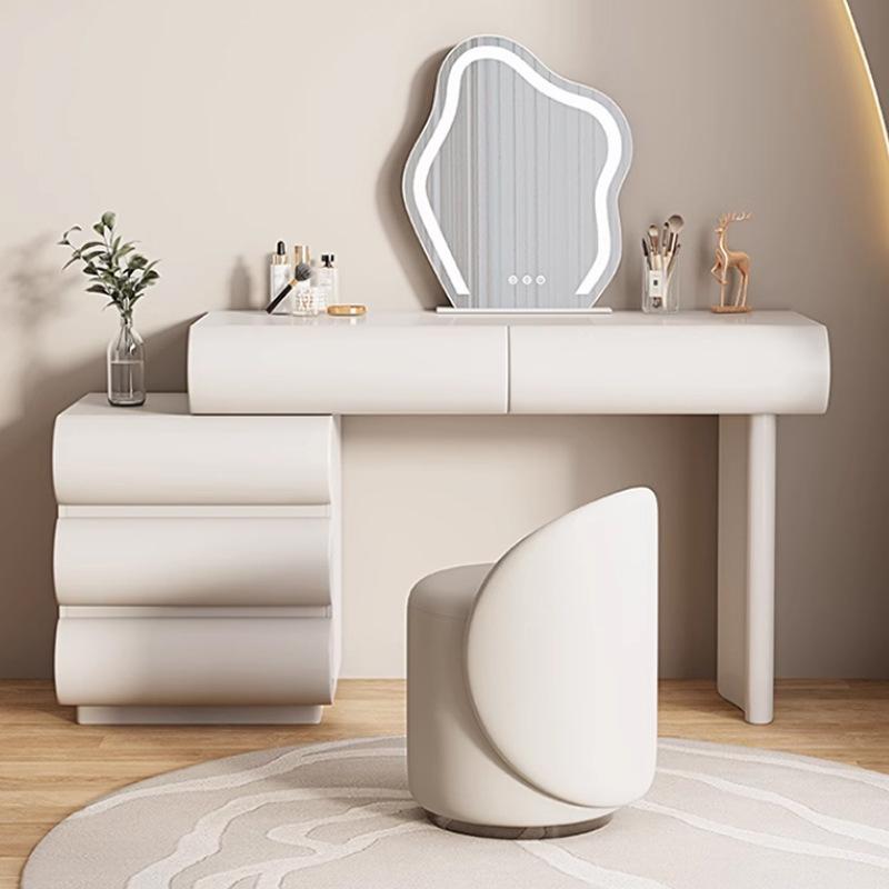 ドレッサー 小さめ コンパクト 化粧台 椅子付き ミラー付き 木製 無垢材 北欧風 寝室 組み立て式 収納..